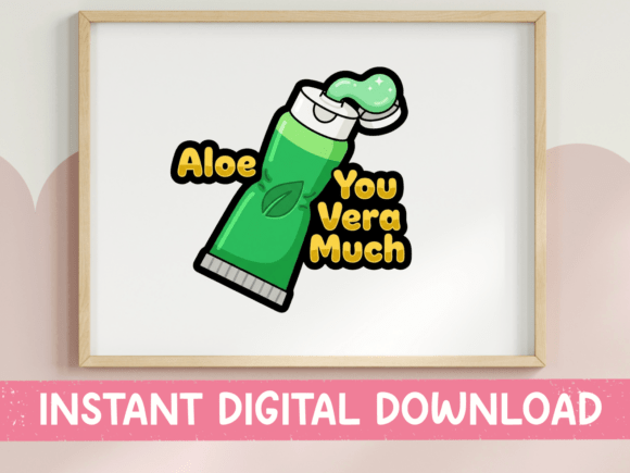Aloe You Vera Much Funny Plant Design Graphics for T-Shirt Designs