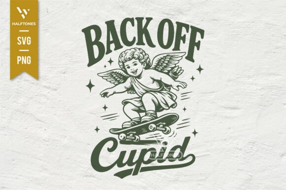 Back off Cupid Funny Valentines SVG PNG for Graphics and Illustrations