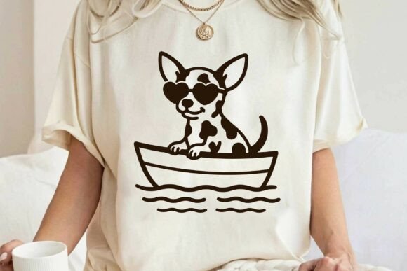 Cow Print Funny Chihuahua SVG Silhouette for Branding and Packaging