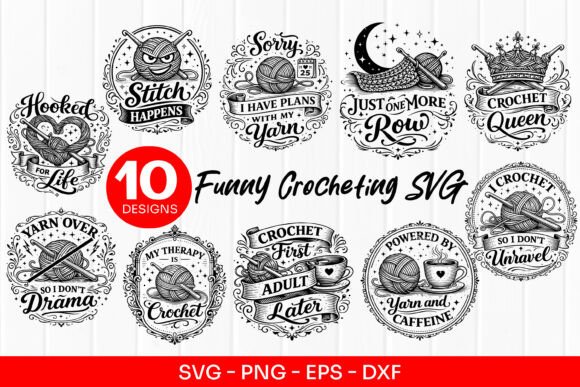 Funny Crochet SVG – Cute Yarn Knittin Graphics for Notebooks Amp