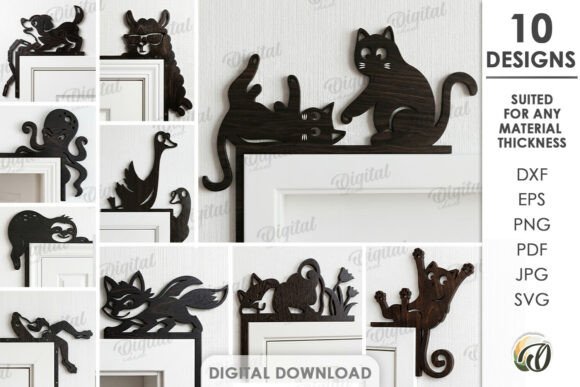 Funny Door Corners Laser Cut for Home Decor