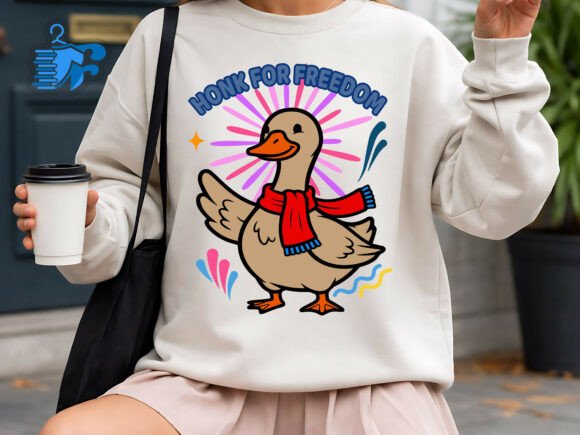 Funny Goose SVG Honk for Freedom Design - T-Shirt Graphics