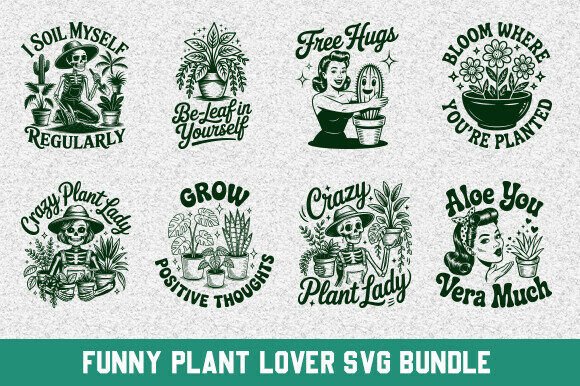 Funny Plant Svg Bundle for T-Shirt Designs and Graphics