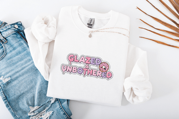 Glazed Unbothered SVG Funny Kawaii for T-Shirt Designs and Graphics