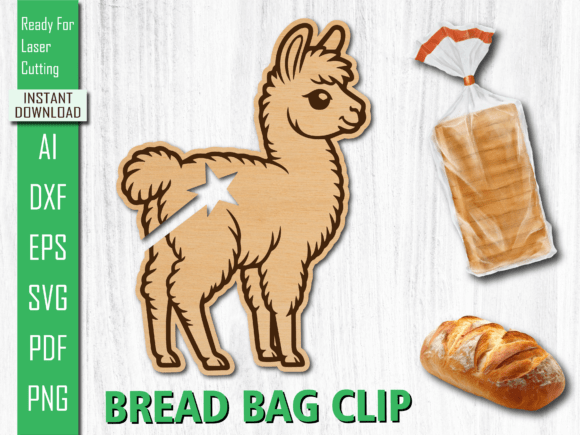 Laser Cut Adorable Alpaca Bread Clip for Home Decor