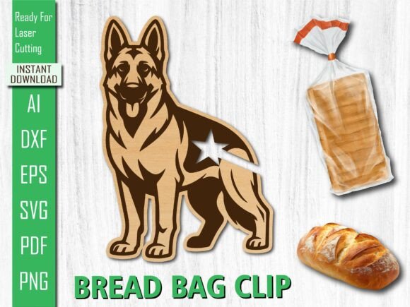 Laser Cut Standing German Shepherd Clip - Other Art Amp Design