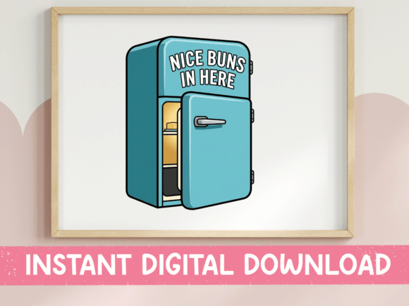 Nice Buns in Here Retro Fridge Design - T-Shirt Designs & Graphics