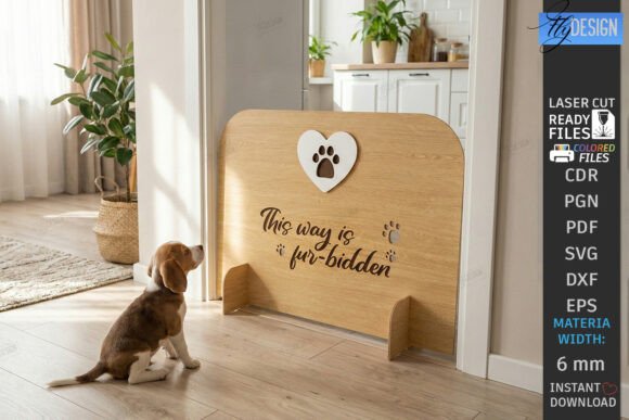 Pet Barrier Laser Cut Stair Gate SVG for Home Decor