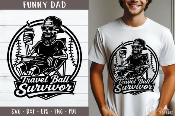 Travel Ball Survivor Dad SVG Funny for T-Shirt Designs