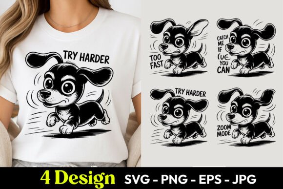 Try Harder Funny Dog SVG PNG: A Playful Graphic Asset for Bloggers and Publishers