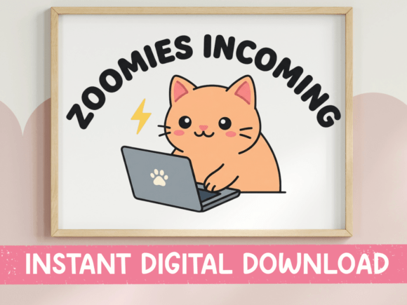 Zoomies Incoming Funny Cat SVG for Blog and Website Graphics